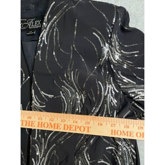 Alex Evenings Ladies Jacket and Camisole Set Grey with Sequins Size Petite Large - Picture 15 of 16